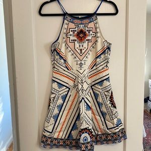 Flying Tomato Blue Orange White Flare Dress